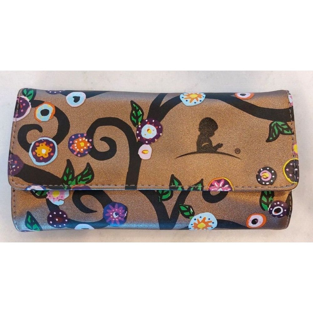 St Jude Rose Metallic Gold Trifold Travel Jewelry Case Pouch Flower‎ Vine 4"X8"